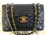 Chanel Maxi Vintage Black Lambskin with 24k Gold hardware and oversized CC Turn-lock